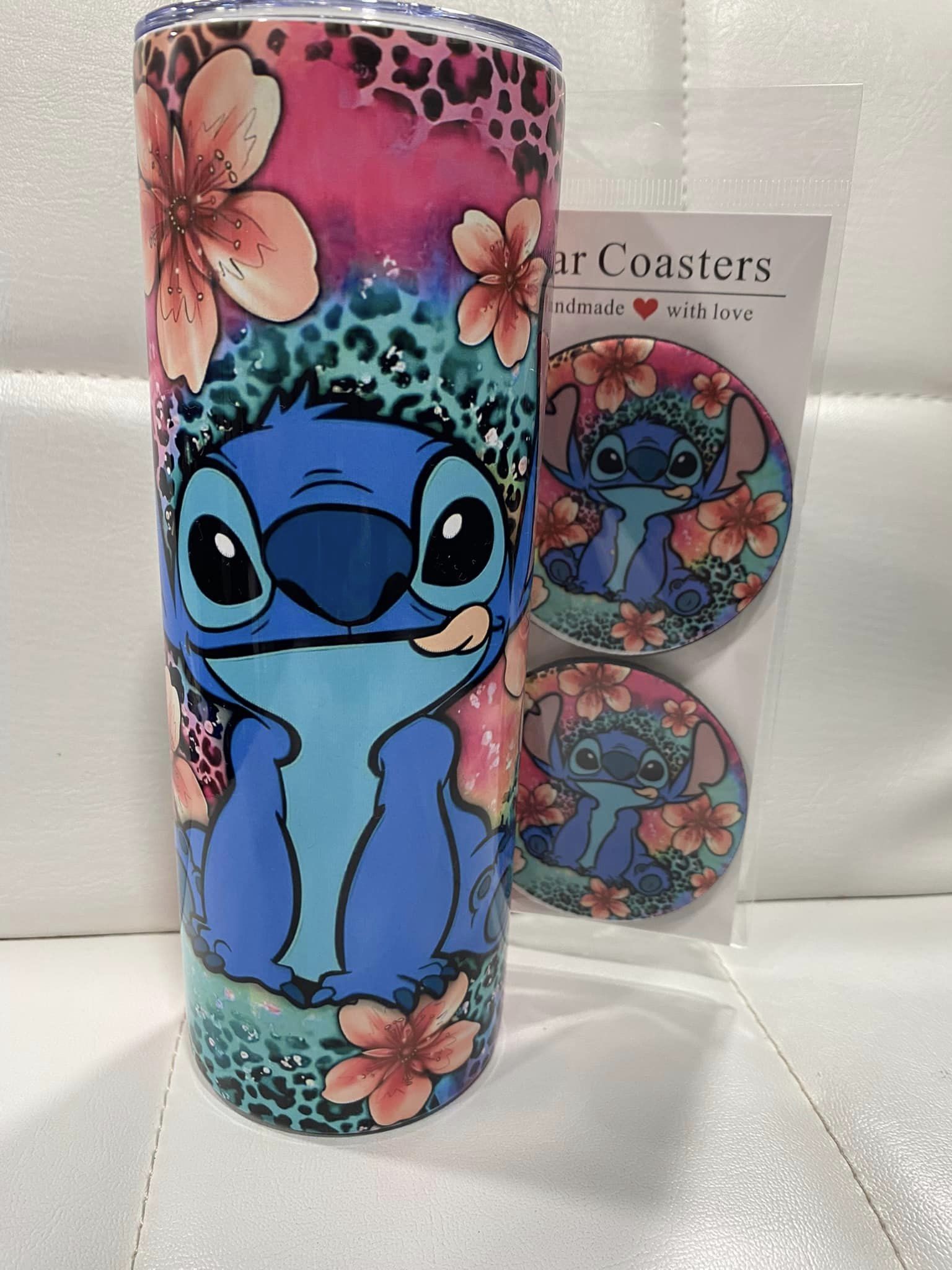 20oz Hawaiin Stitch Tumbler with Matching coasters