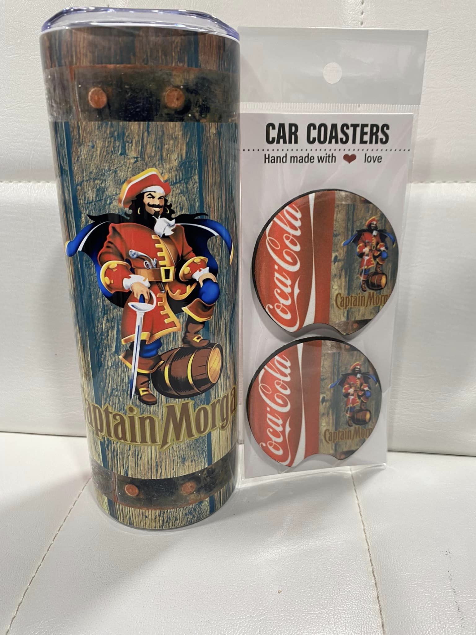 20oz Captain & Coke Tumbler with Matching coasters