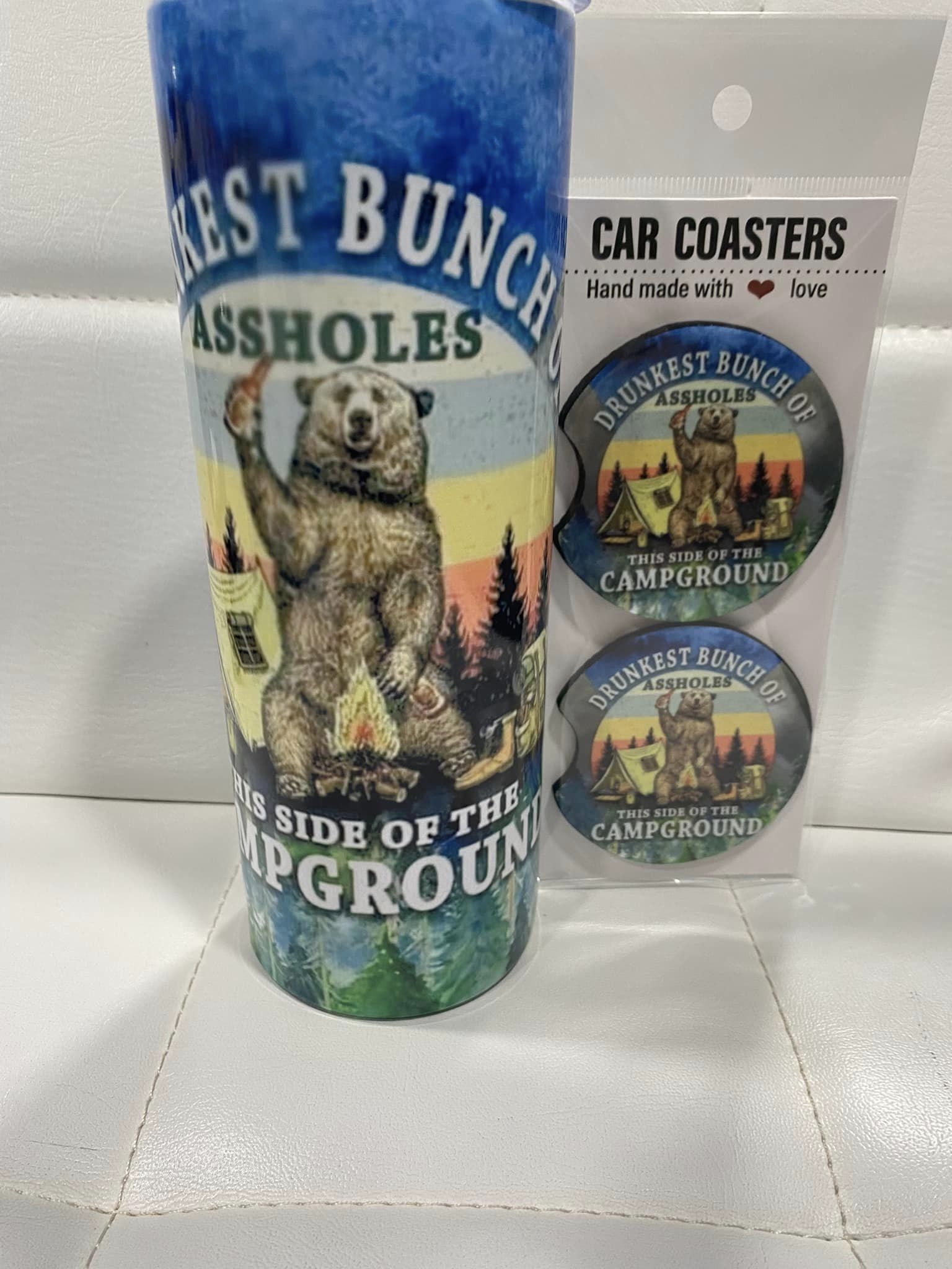 20oz Drunkest Bunch Tumbler with Matching coasters