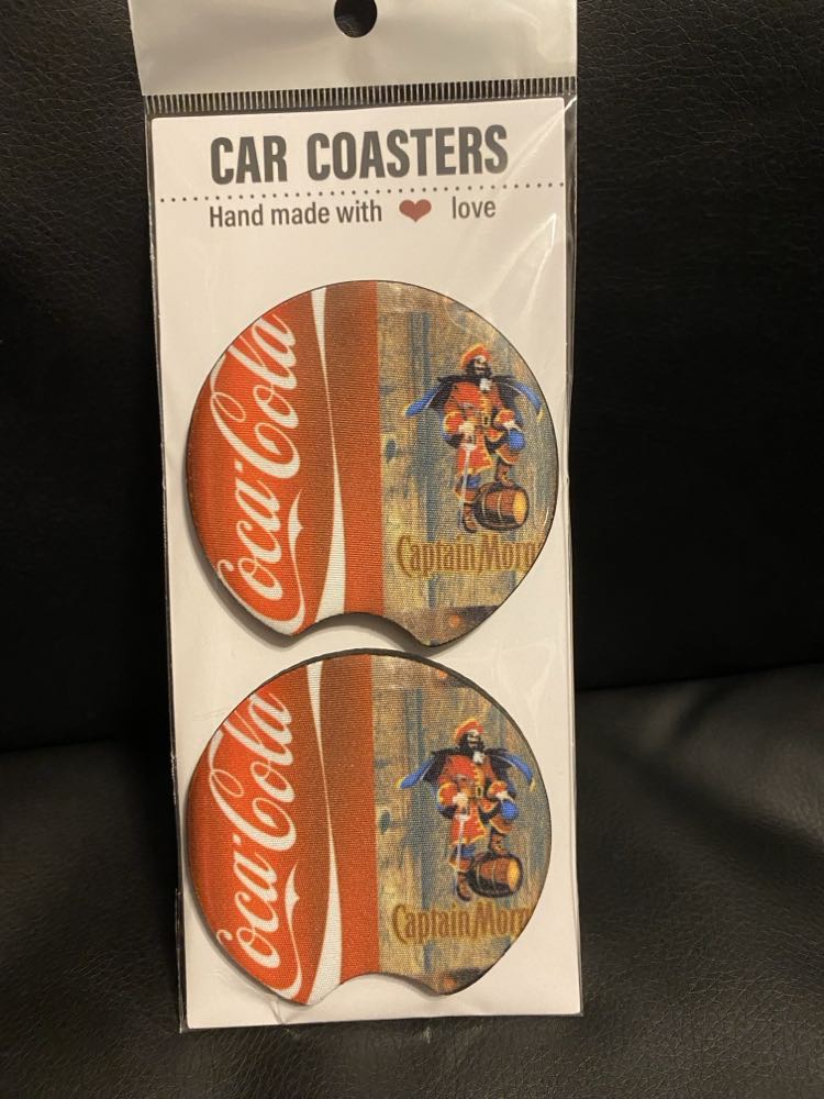 Captain & Coke -Car coasters-set of 2