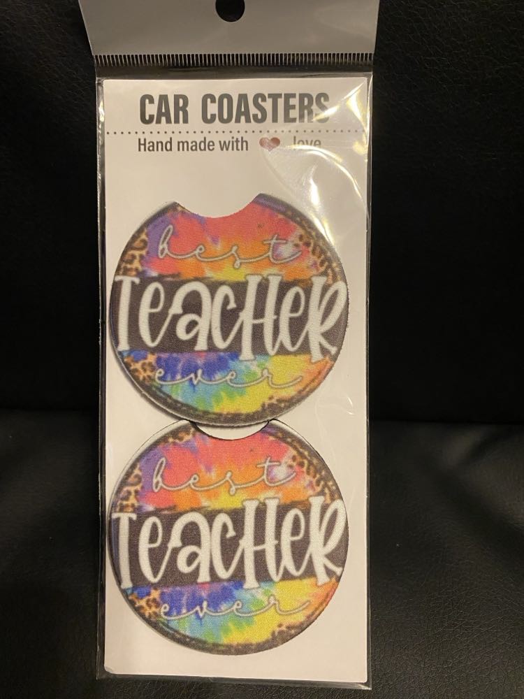 Best Teacher Ever-Car coasters-set of 2