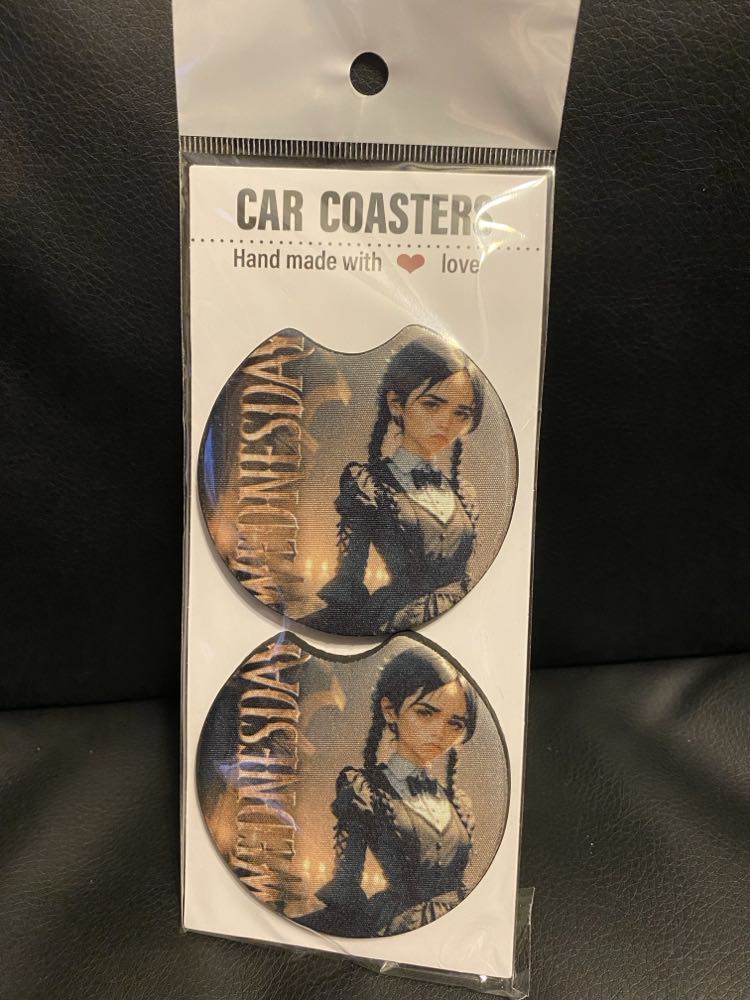 Wednesday-Car coasters-set of 2