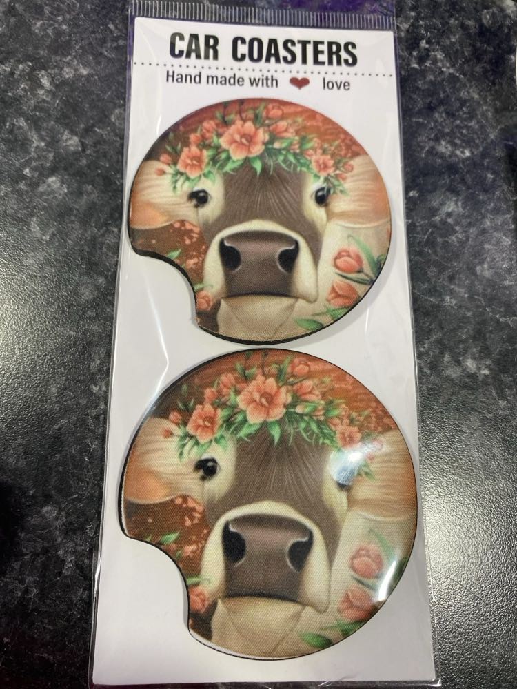 Cow coasters-set of 2