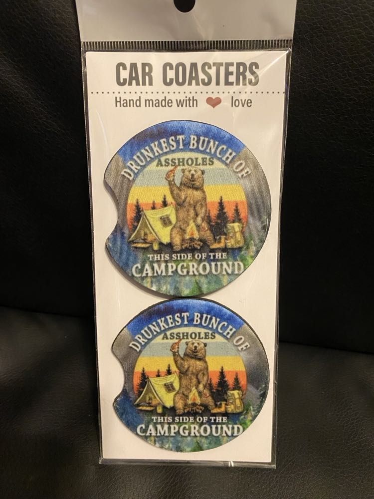 Drunkest Bunch of Campers coasters-set of 2