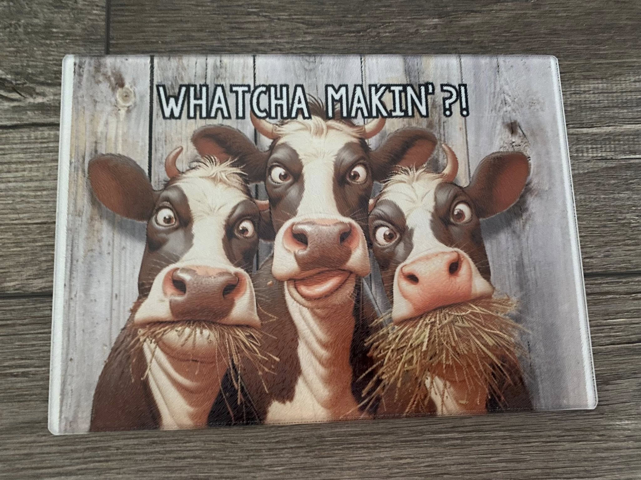 Whatcha Makin' Cow Cutting Board