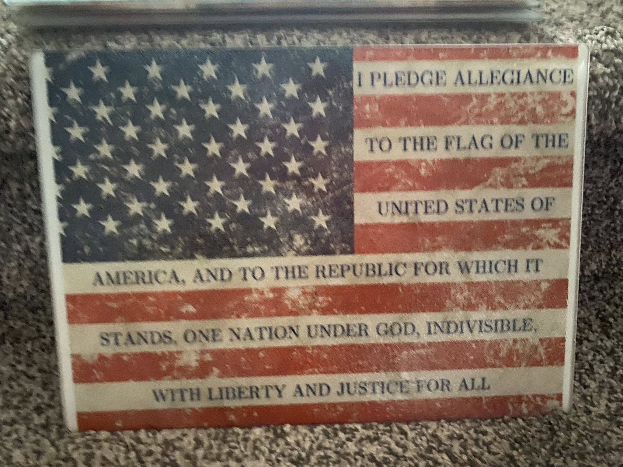 American Flag Pledge of Allegiance Cutting Board