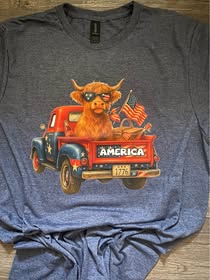 Americana Highland Cow T-shirt