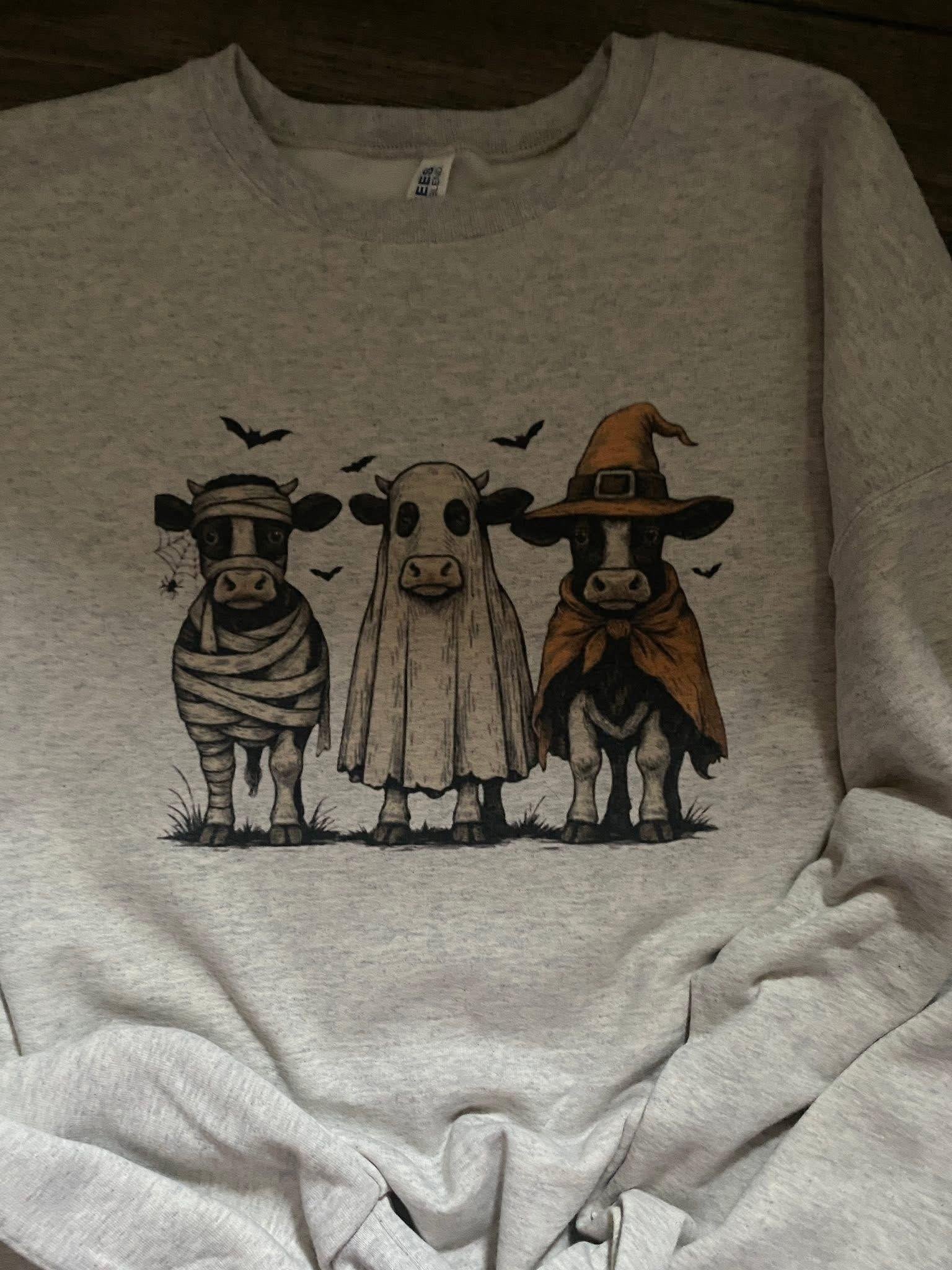 Trick or Treat Cow Trio Crewneck Sweatshirt