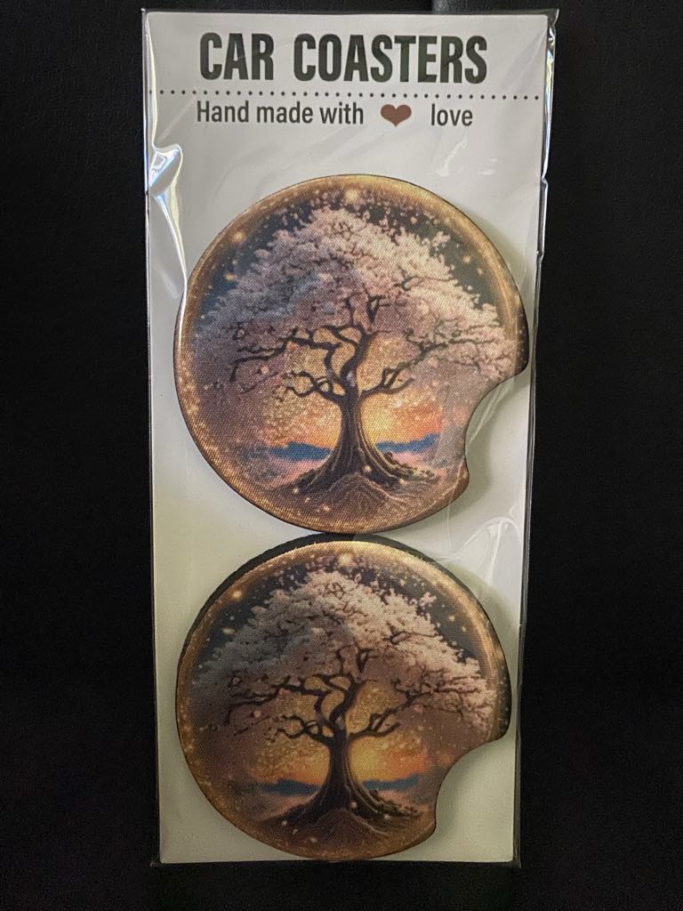 Tree-Car Coasters set of 2