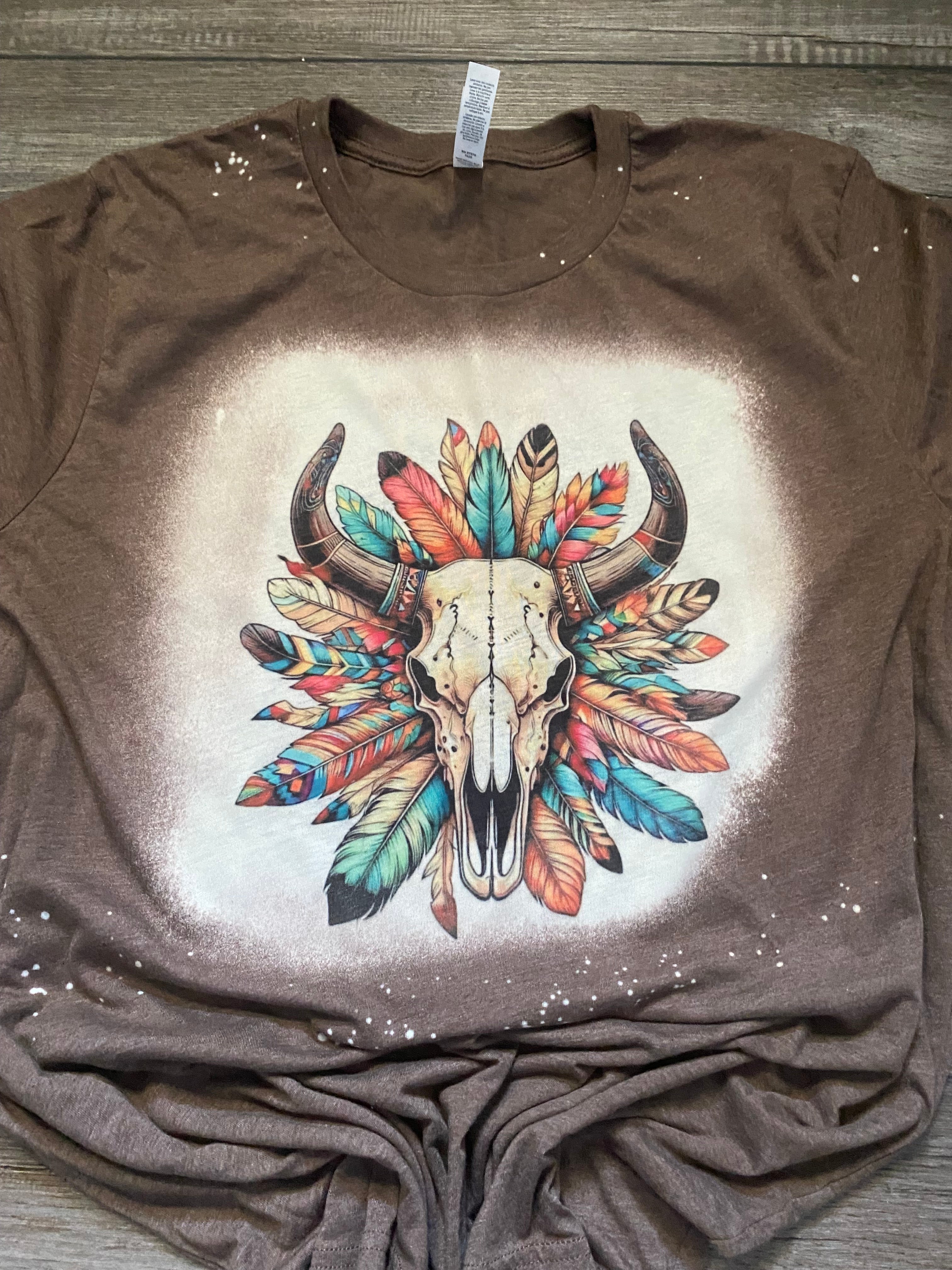 Skull with Feathers T-shirt