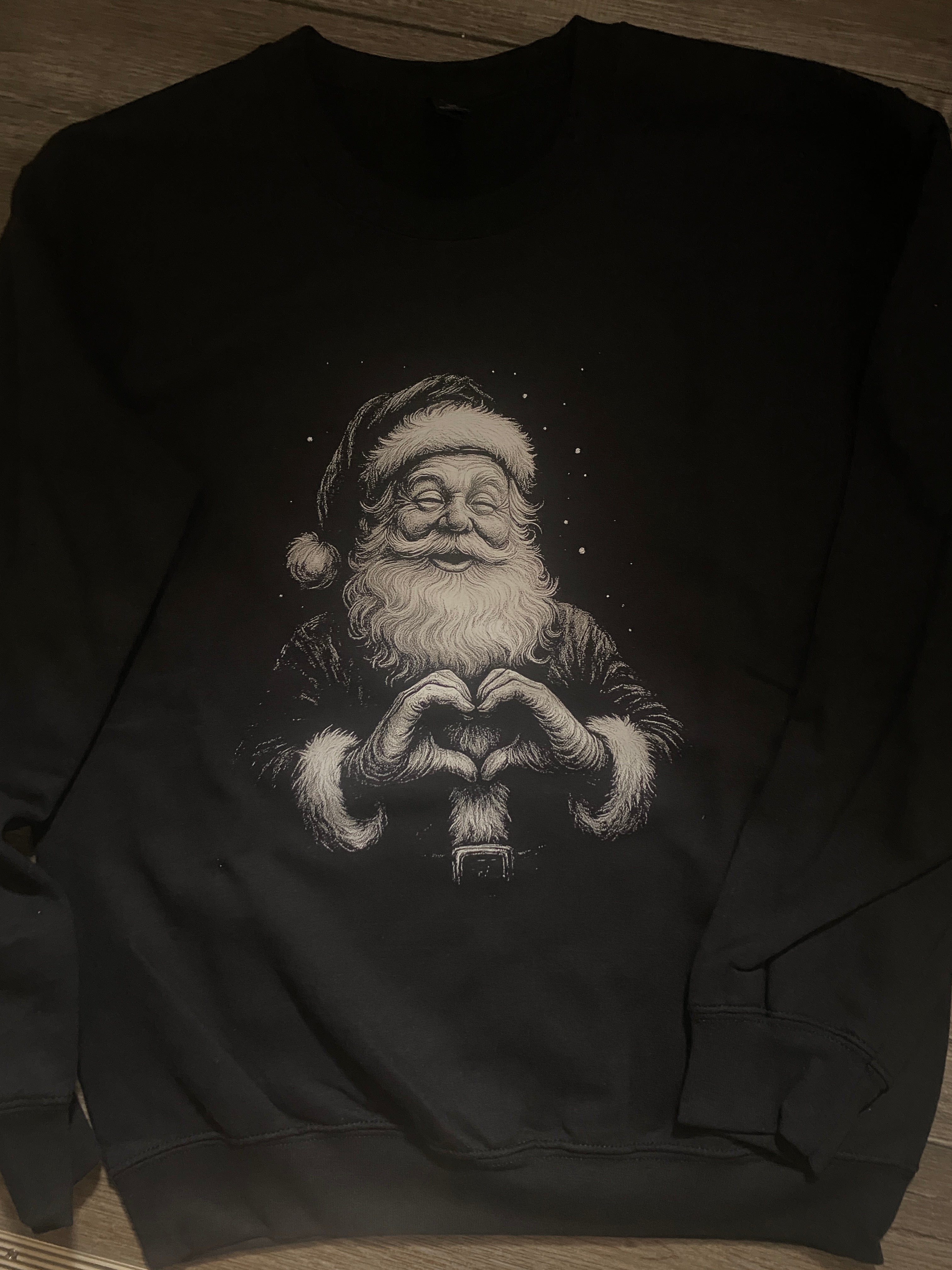 Santa Silhouette Heart Sweatshirt