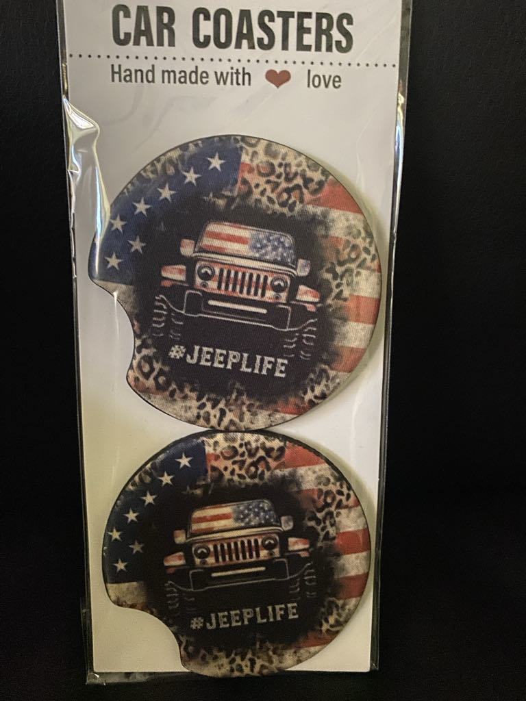 Jeep Life-Car coasters-set of 2