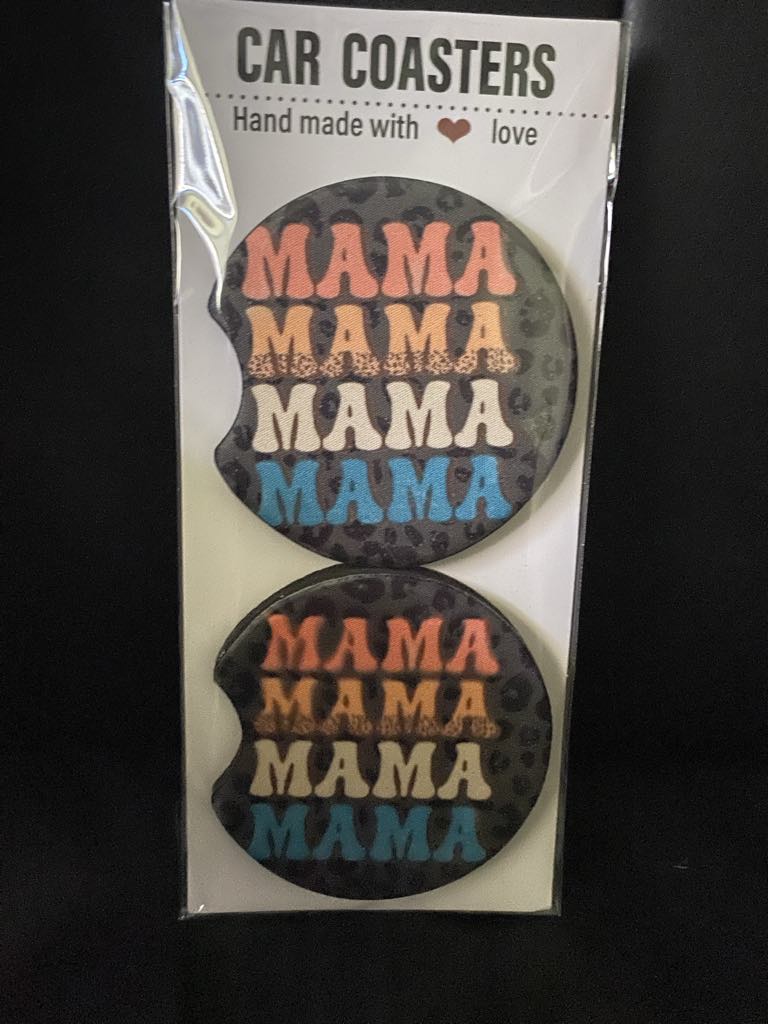 MAMA MAMA MAMA-Car coasters-set of 2