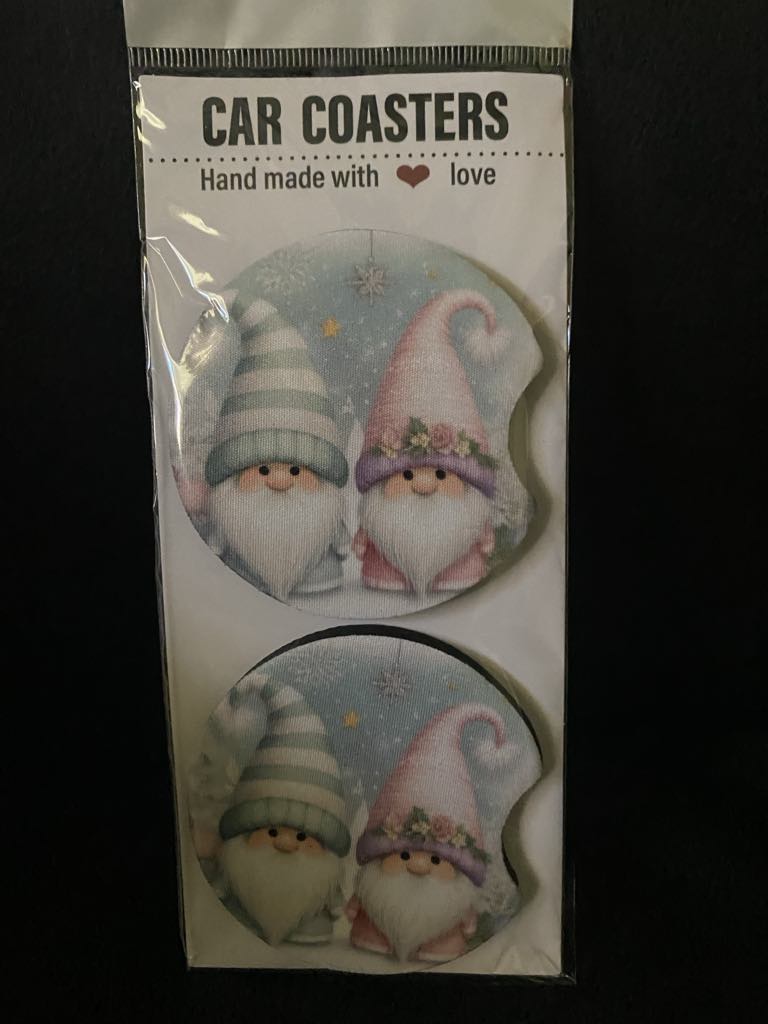 Winter Gnomes-Car coasters-set of 2