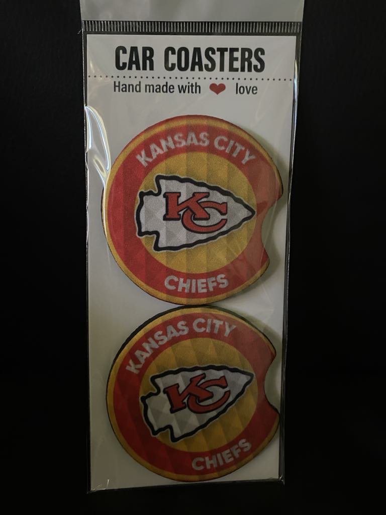 Chiefs-Car coasters-set of 2