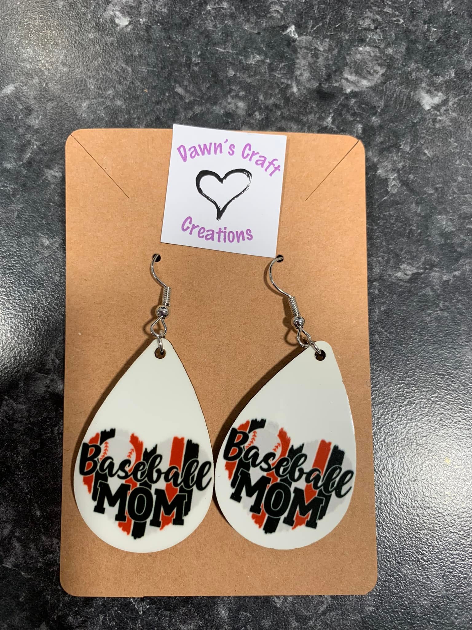 Baseball Mom Tear Drop Earrings