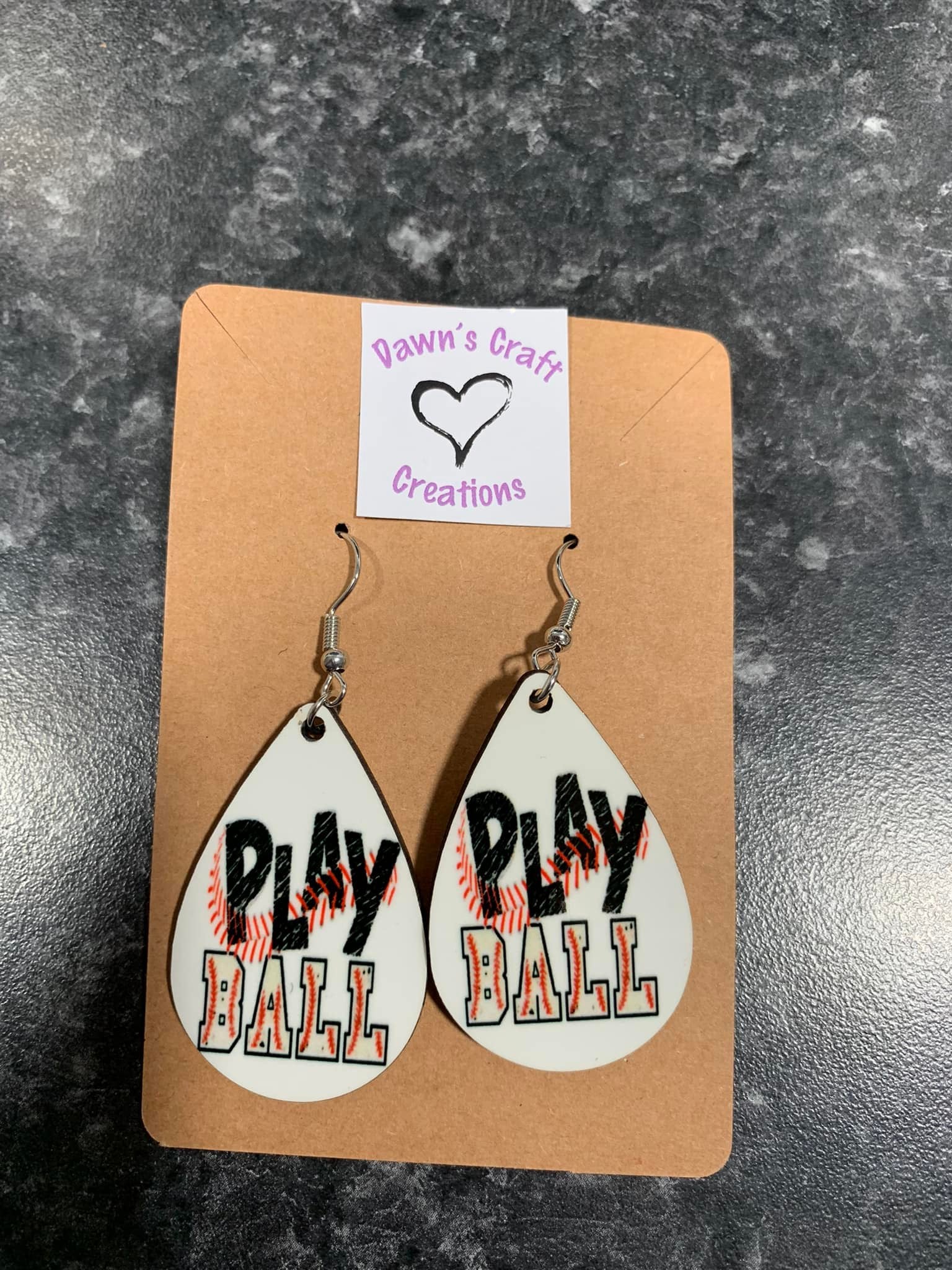 Play Ball Tear Drop Earrings